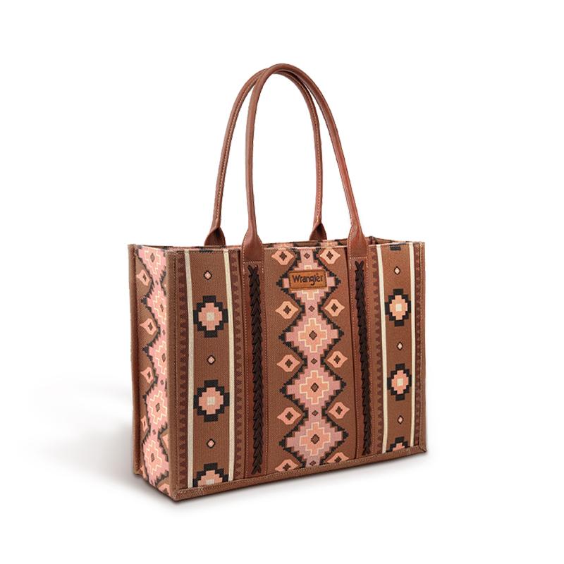 Wrangler [MegaLive] Southwestern Dual Sided Print Wide Canvas Tote