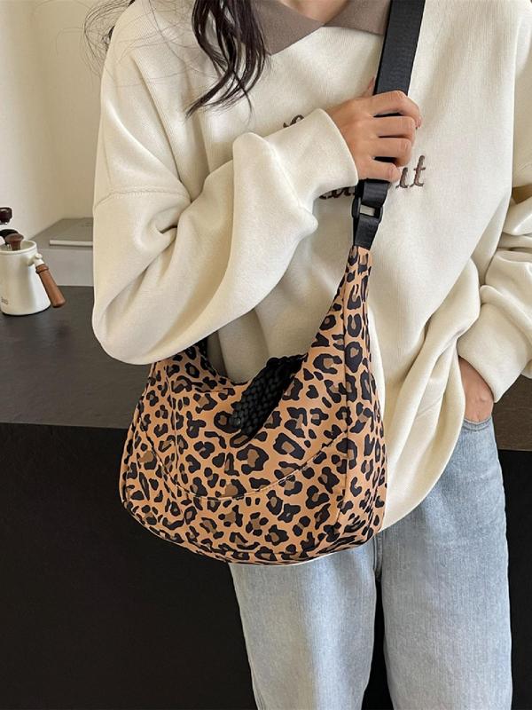 Fashion Leopard Pattern Crossbody Bag, Casual Versatile Shoulder Bag for Women, Trendy All-match Bag for Daily Use