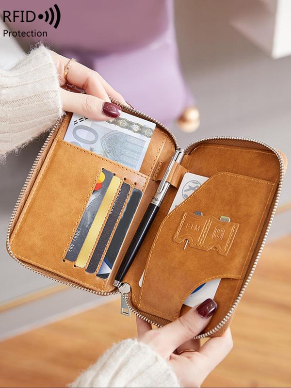 2024 Summer Solid Color Airplane Passport Card Bag, Multifunctional Card Covers, Card Slots Wallet, Travel Essentials, Portable RFID Blocking Travel Wallet, Purse for Women