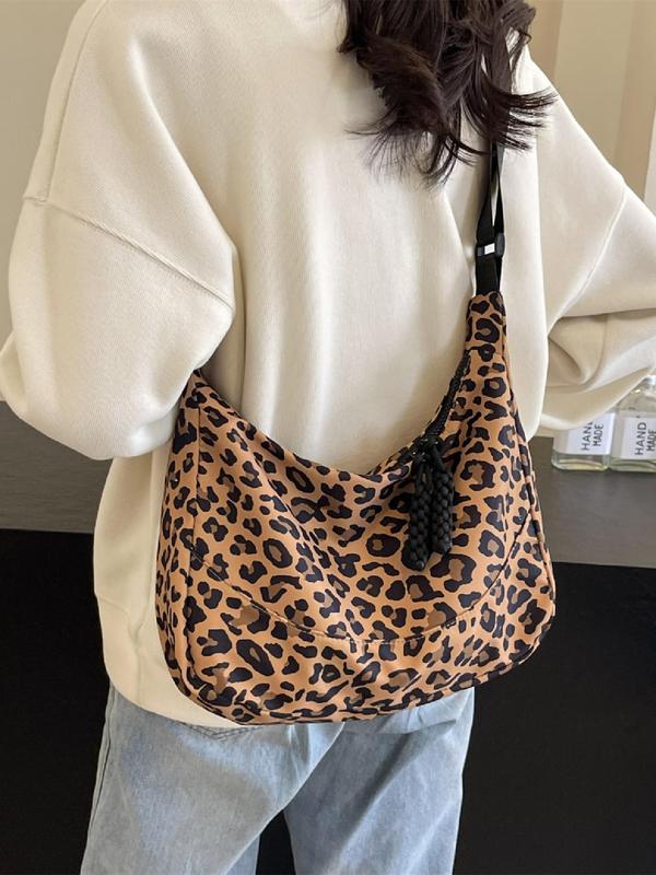 Fashion Leopard Pattern Crossbody Bag, Casual Versatile Shoulder Bag for Women, Trendy All-match Bag for Daily Use