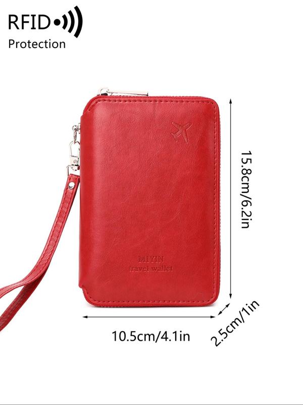 2024 Summer Solid Color Airplane Passport Card Bag, Multifunctional Card Covers, Card Slots Wallet, Travel Essentials, Portable RFID Blocking Travel Wallet, Purse for Women