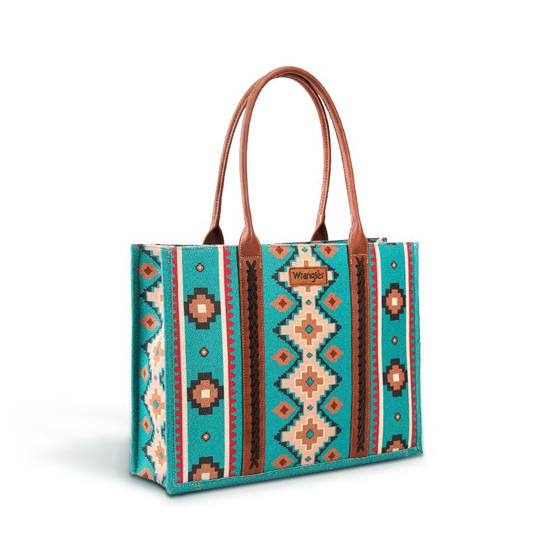 Wrangler [MegaLive] Southwestern Dual Sided Print Wide Canvas Tote