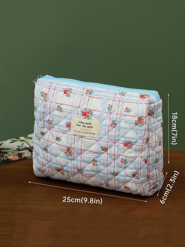 Portable Large Capacity Travel Makeup Bag, Cute Flower Pattern Cosmetic Storage Bag, Zipper Makeup Organizer Pouch, Versatile Storage Bag for Travel, Gym