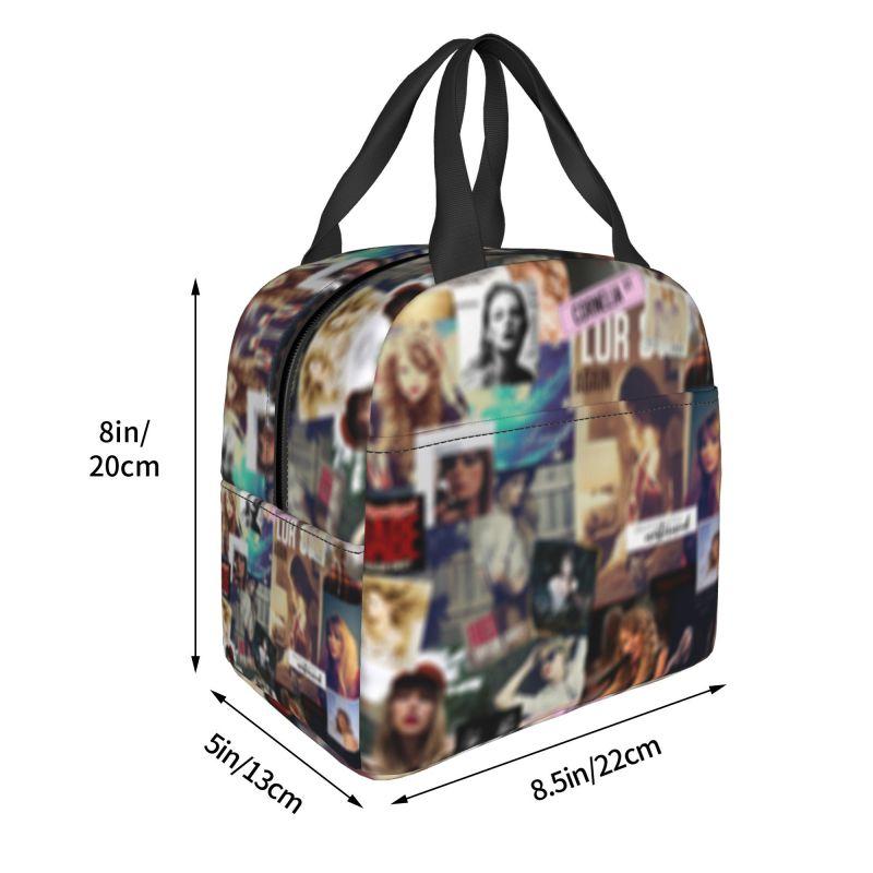 Swift Popular Insulated Lunch Bag Women Tote Bag for Music Lovers, Large Capacity Lunch Box, Reusable Lunch Box for Party Picnic Work