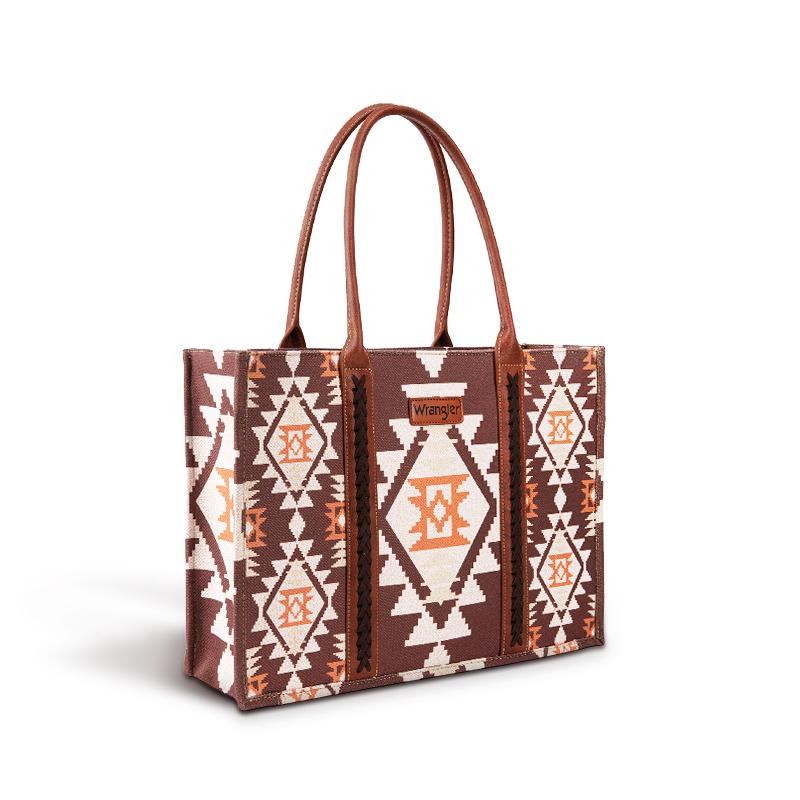 Wrangler [MegaLive] Southwestern Dual Sided Print Wide Canvas Tote