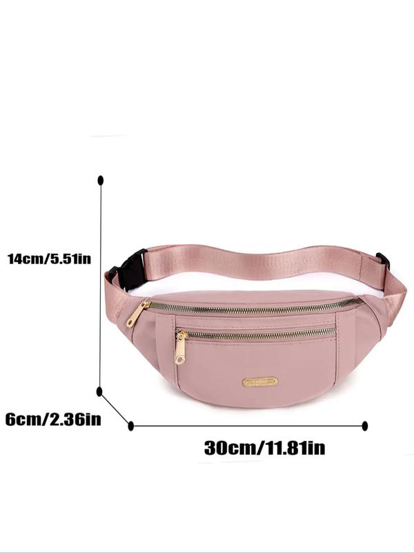 Women's Solid Color Fanny Pack, Fashionable Large Capacity Chest Bag with Adjustable Strap, Casual Waterproof Wear-resistant Belt Bag for Daily Used