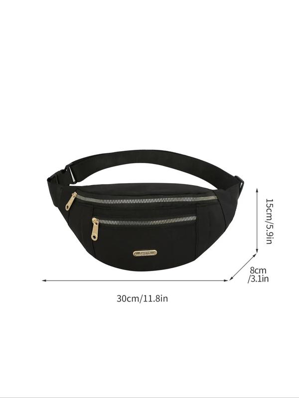 Women's Solid Color Fanny Pack, Fashionable Large Capacity Chest Bag with Adjustable Strap, Casual Waterproof Wear-resistant Belt Bag for Daily Used