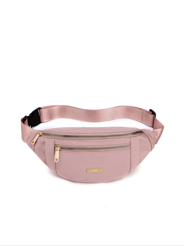 Women's Solid Color Fanny Pack, Fashionable Large Capacity Chest Bag with Adjustable Strap, Casual Waterproof Wear-resistant Belt Bag for Daily Used