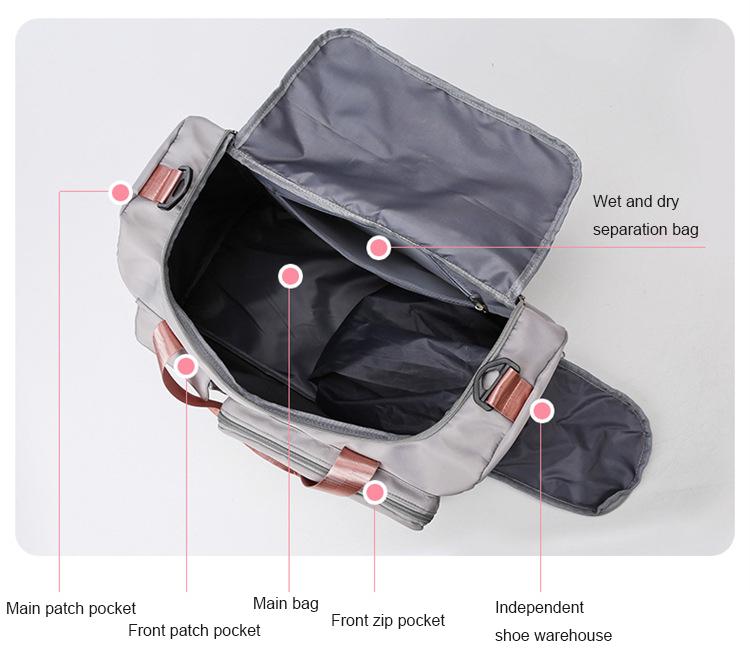 Multifunctional Fashinable New Trendy Multi-pockets Travel Bag, Dry and Wet Separation Swimming Training Sports Gym Bag, Hand-held Zipper Large Capacity Shoulder Travel Bag for Men and Women