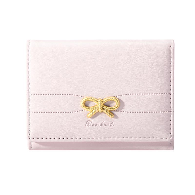 Cute Coquette Bow Small Wallet Aesthetic Card Holder ID Window for Women Christmas Gift for Teen Girl 5 6 7 8 9 10 11 12 13 Year Old