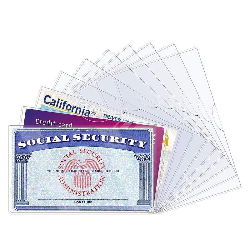 10 Pack Social Security Card Protector Sleeves New Medicare Card Protector Sleeve Credit Card Holder,31 Mil Soft Clear Card Sleeves for Waterproof SSN Card Protector Credit Card Cover