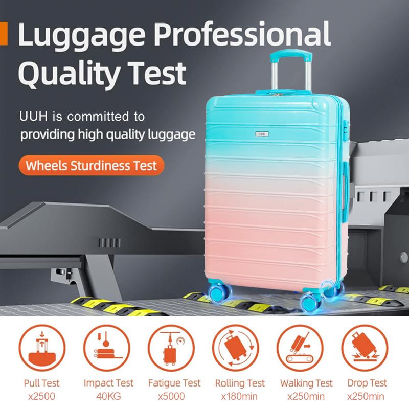 4 Piece Luggage Sets ABS Suitcase (13 20 24 28in) Carry On Travel TSA Lock Spinner Wheels Hardshell Lightweight Luggage Set (Multicolor)