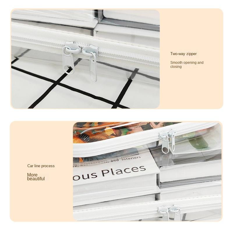 Transparent storage box PET travel storage bag set Digital toiletries storage bag Clothes shoes chain storage box