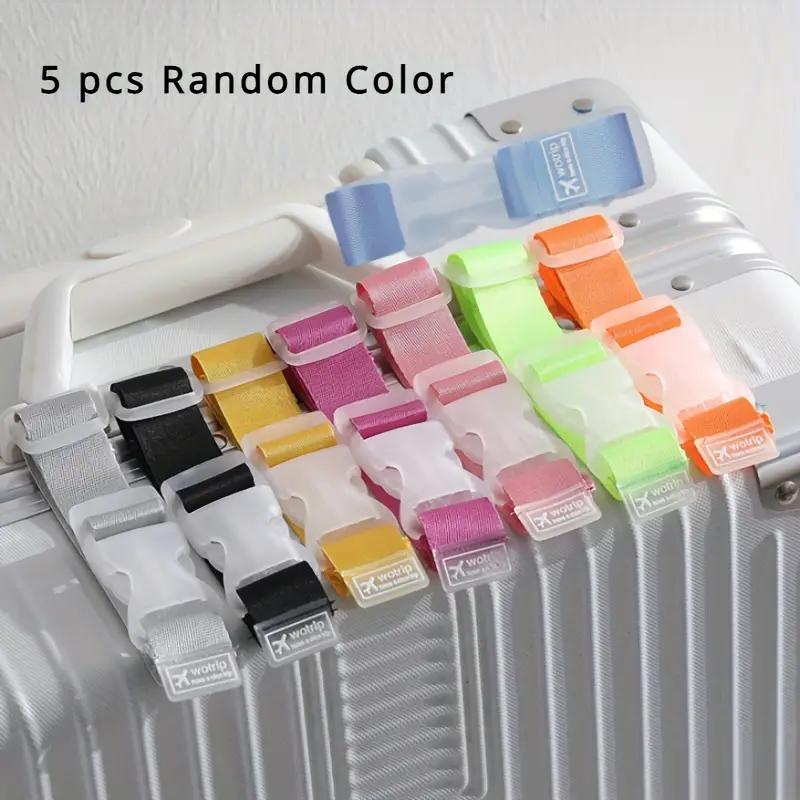 Random Color Luggage Belt, 5pcs Travel Portable Adjustable Luggage Seat Belt with Release Buckle, Easy To Carry Luggage Travel Accessories