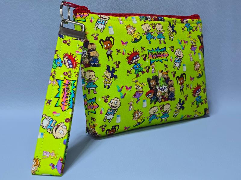 Rugrats 2 Piece Bag and removable keyfob- for Women and Teens - Wristlet Style