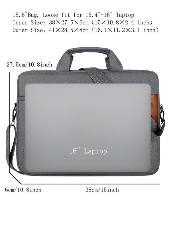 Large Capacity Laptop Bag, Business Casual Solid Color Laptop Shoulder Bag, Shockproof Laptop Bag for Commuting & Office & Business Trip