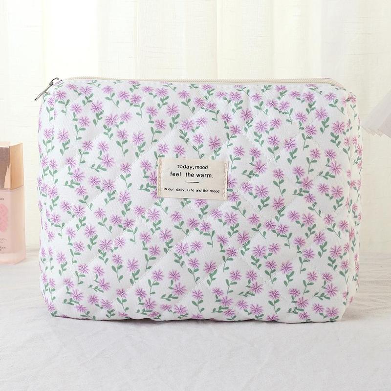 Floral Pattern Makeup Bag Set, 3 Counts set Large Capacity Cosmetic Storage Bag, Zipper Makeup Organizer Pouch