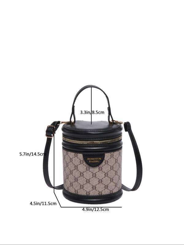 Fashionable Geometric Pattern Crossbody Bag, Casual Versatile Bucket Bag for Women, Trendy All-match Commuter Bag for Daily Used