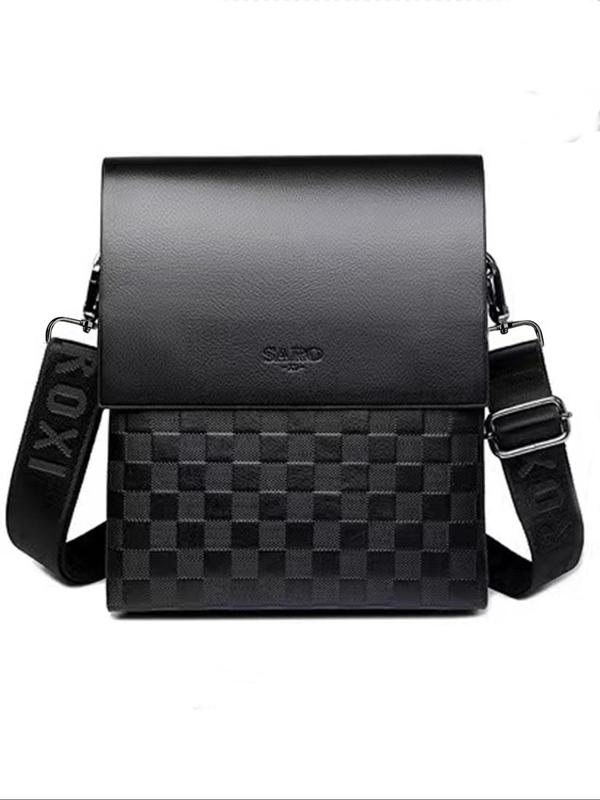 Men's Business Fashion PU Leather Crossbody Bag, Embossed Shoulder Bag for Work & Daily Used, Casual Trendy Versatile High-quality Daily Commuting Bag