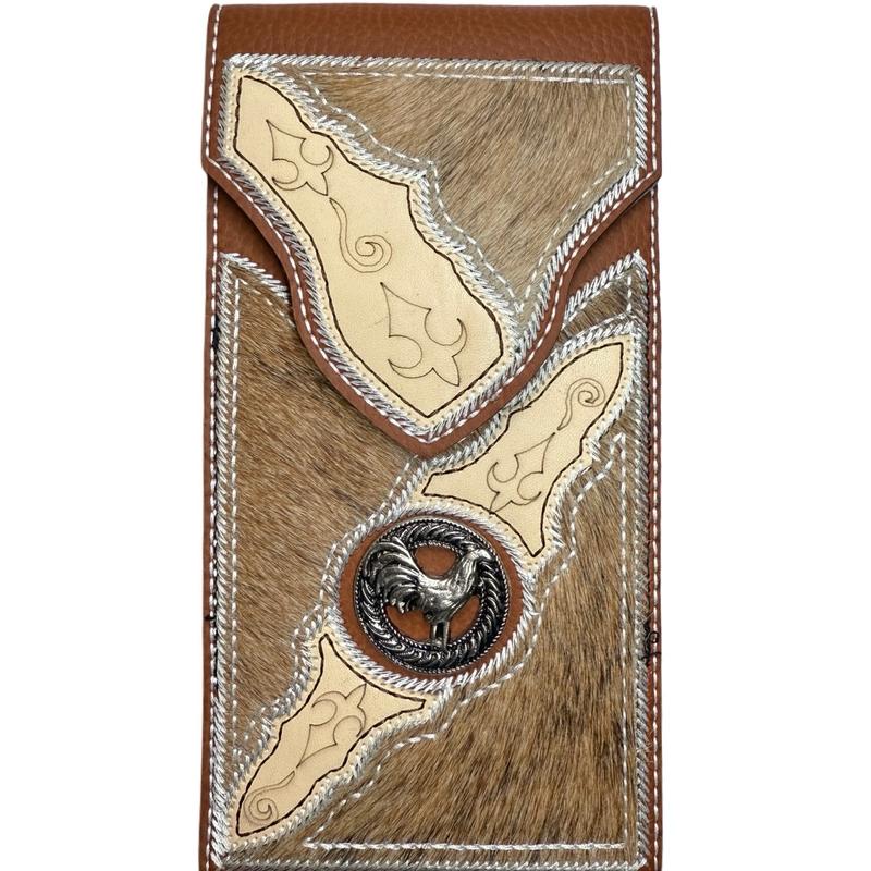 Western Leather Embroidered Cellphone Belt Case, Funda de Cellular Vaquera