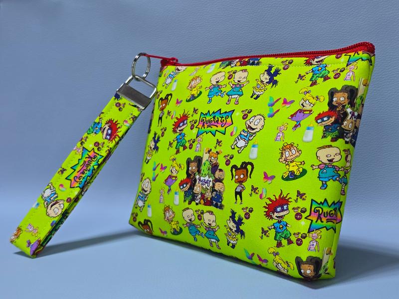 Rugrats 2 Piece Bag and removable keyfob- for Women and Teens - Wristlet Style