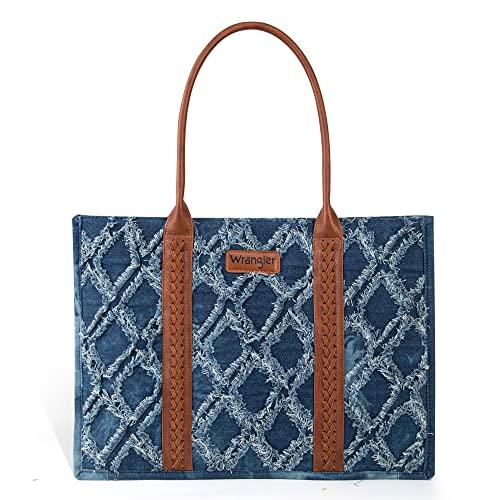 Wrangler Tote Bag for Women Large Aztec Top Handle Satchel Purse Boho Shoulder Handbags fall collection wide tote bag