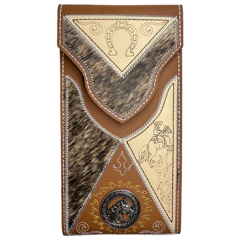 Western Leather Embroidered Cellphone Belt Case, Funda de Cellular Vaquera