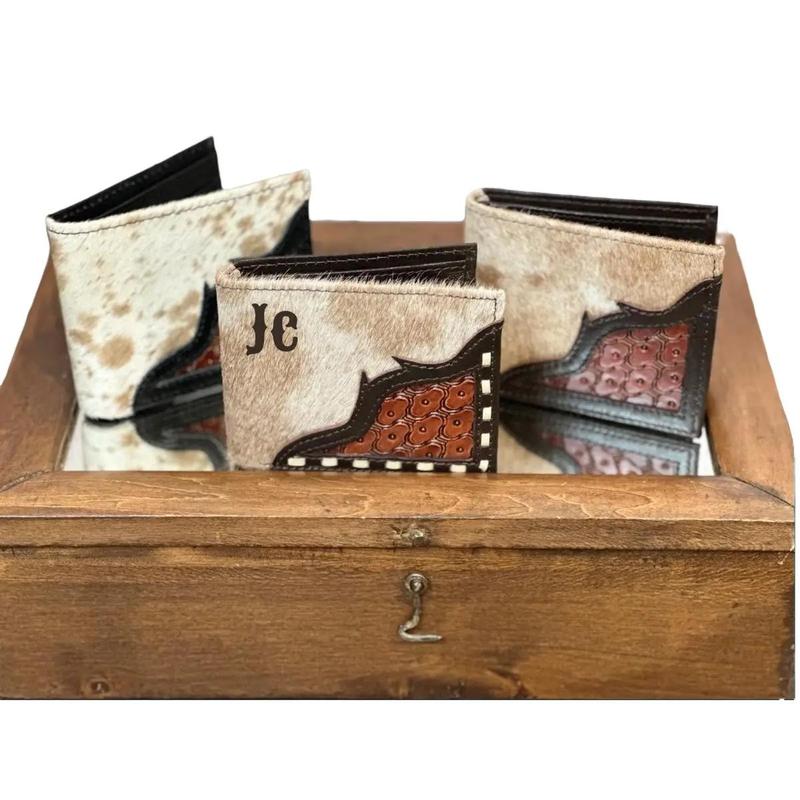 Personalized Men’s Cowhide Wallet | Tooled Leather Wallet | custom Branded Wallet | Gift for Men Short Wallet Short Wallet Short Wallet