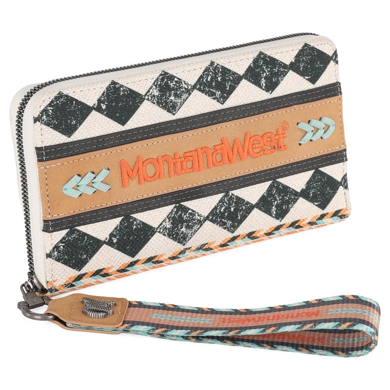 Montana West Southwestern Print Whipstitch Wallet