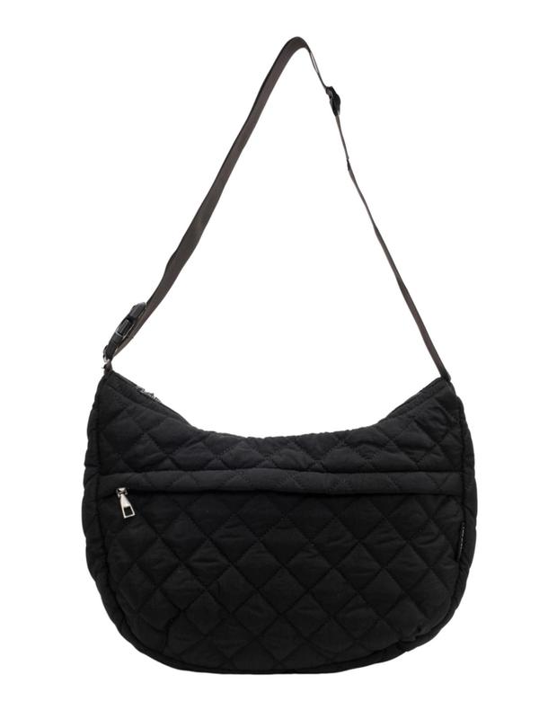 Women's Solid Color Quilted Design Hobo Bag, Fashionable Large Capacity Shoulder Bag for Daily Used, Casual Trendy Versatile High-quality Daily Commuting Bag