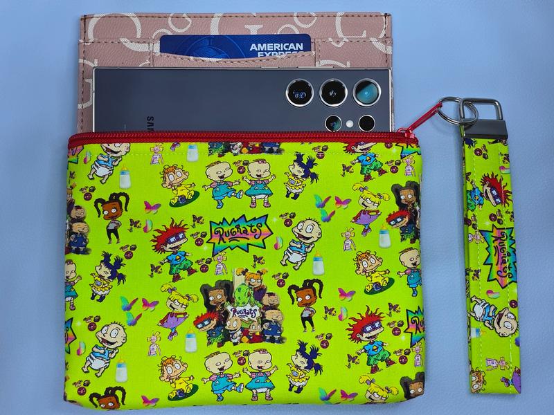 Rugrats 2 Piece Bag and removable keyfob- for Women and Teens - Wristlet Style