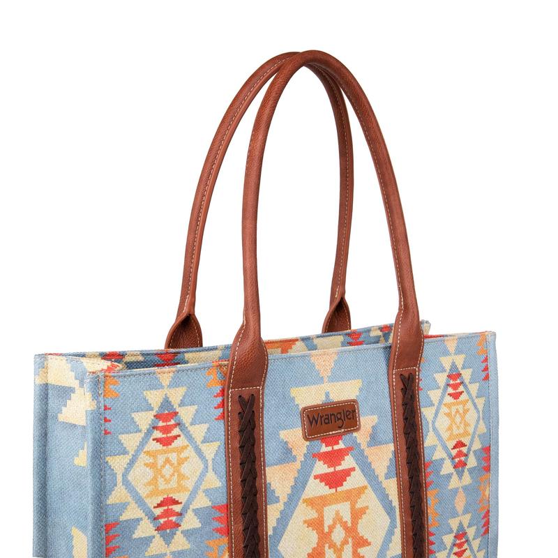 Wrangler Tote Bag for Women Large Aztec Top Handle Satchel Purse Boho Shoulder Handbags fall collection wide tote bag