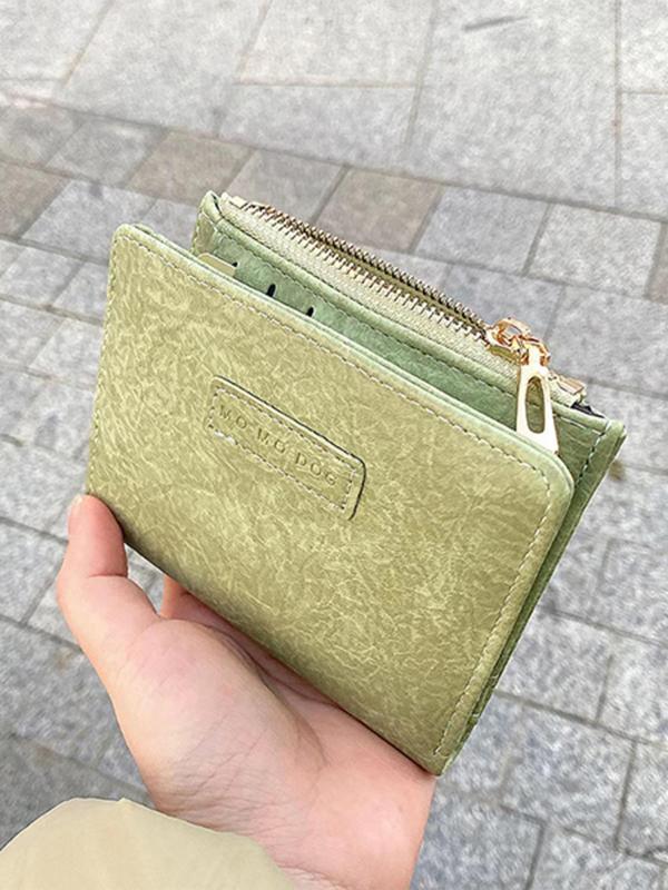 Women's Fashionable Letter Pattern Zipper Short Wallet, Casual Versatile Bifold Wallet for Daily Used, Trendy All-match & Exquisite Wallet for Birthday Gift