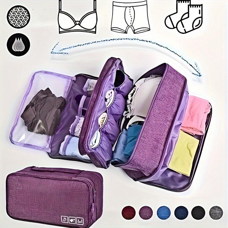 Underwear Storage Bag, Portable Large Capacity Multi-grid Storage Bag for Travel, Waterproof Storage Bag for Business Trip