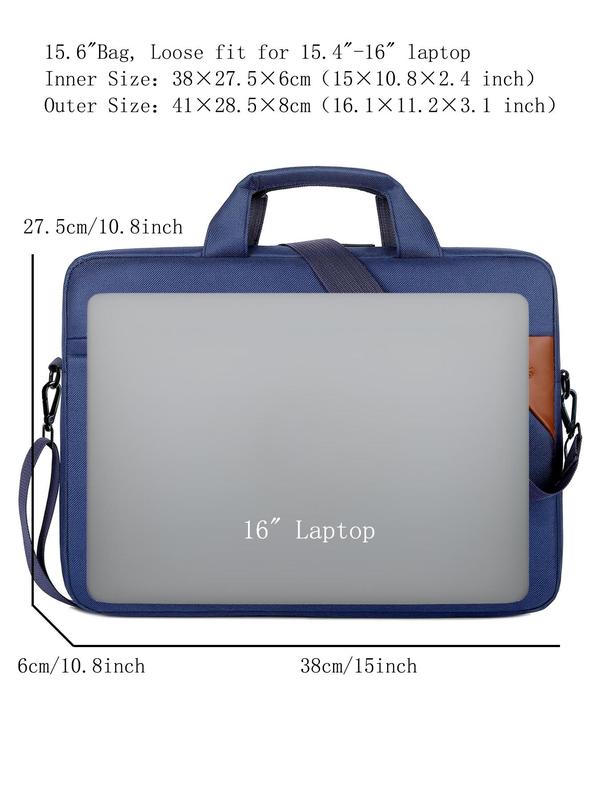 Large Capacity Laptop Bag, Business Casual Solid Color Laptop Shoulder Bag, Shockproof Laptop Bag for Commuting & Office & Business Trip