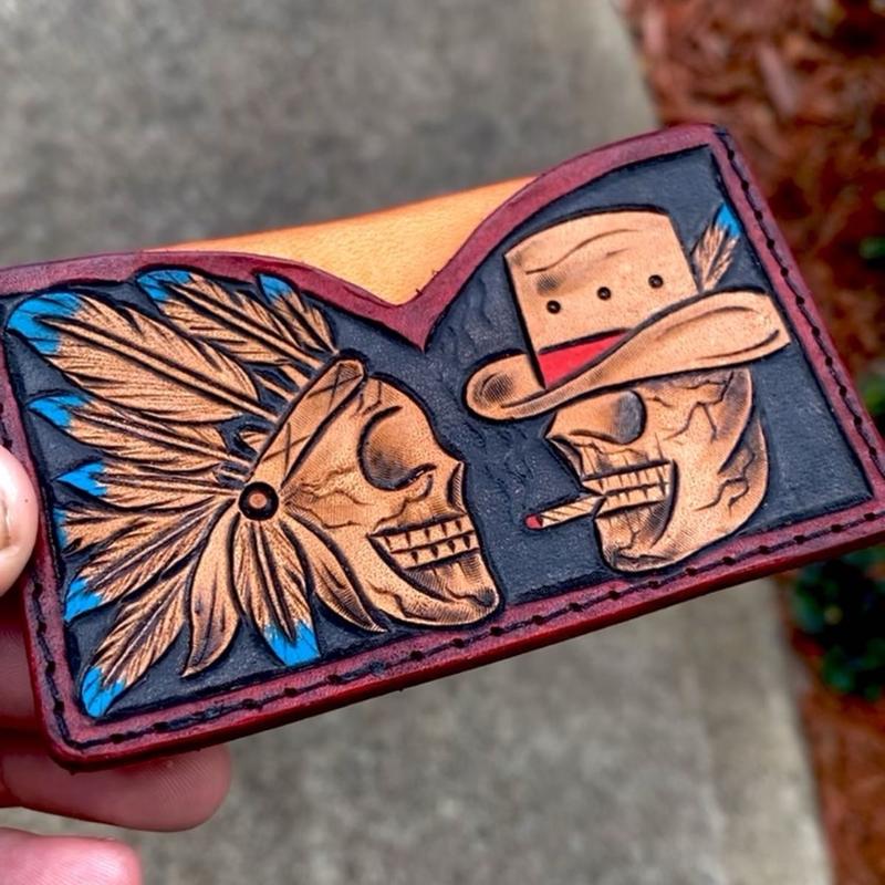 “Cowboy vs Indian” - handmade wallet