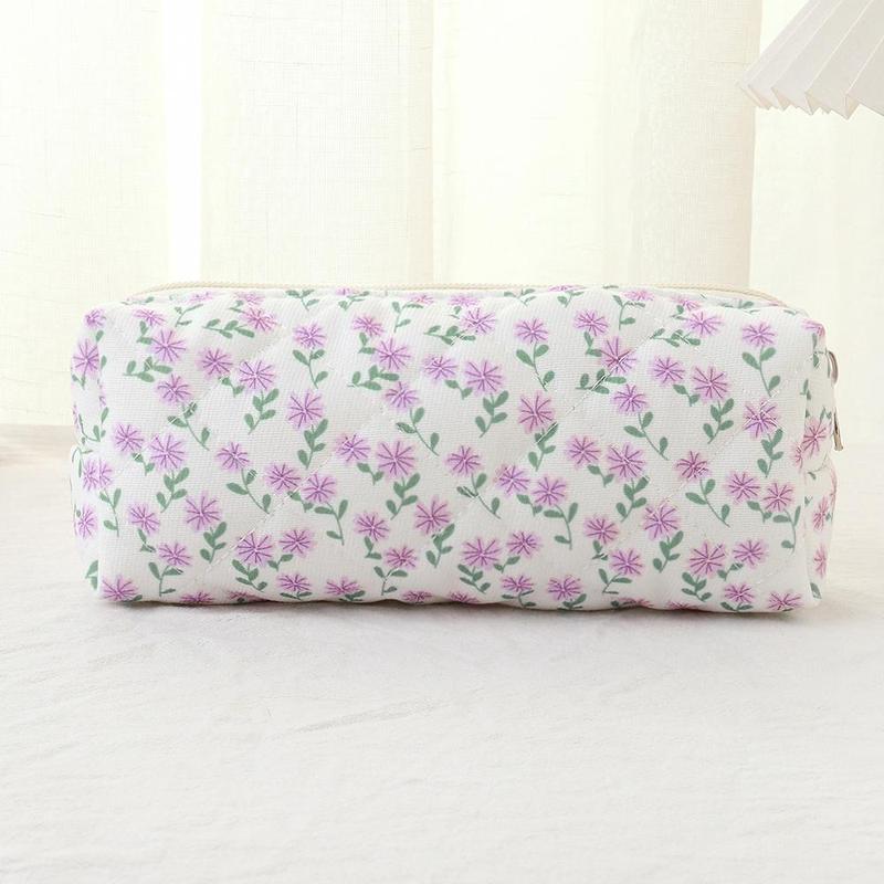 Floral Pattern Makeup Bag Set, 3 Counts set Large Capacity Cosmetic Storage Bag, Zipper Makeup Organizer Pouch