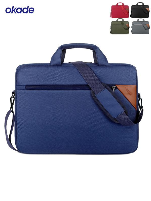 Large Capacity Laptop Bag, Business Casual Solid Color Laptop Shoulder Bag, Shockproof Laptop Bag for Commuting & Office & Business Trip