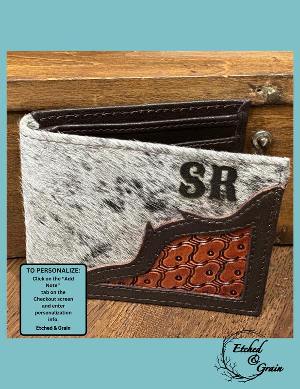 Personalized Men’s Cowhide Wallet | Tooled Leather Wallet | custom Branded Wallet | Gift for Men Short Wallet Short Wallet Short Wallet