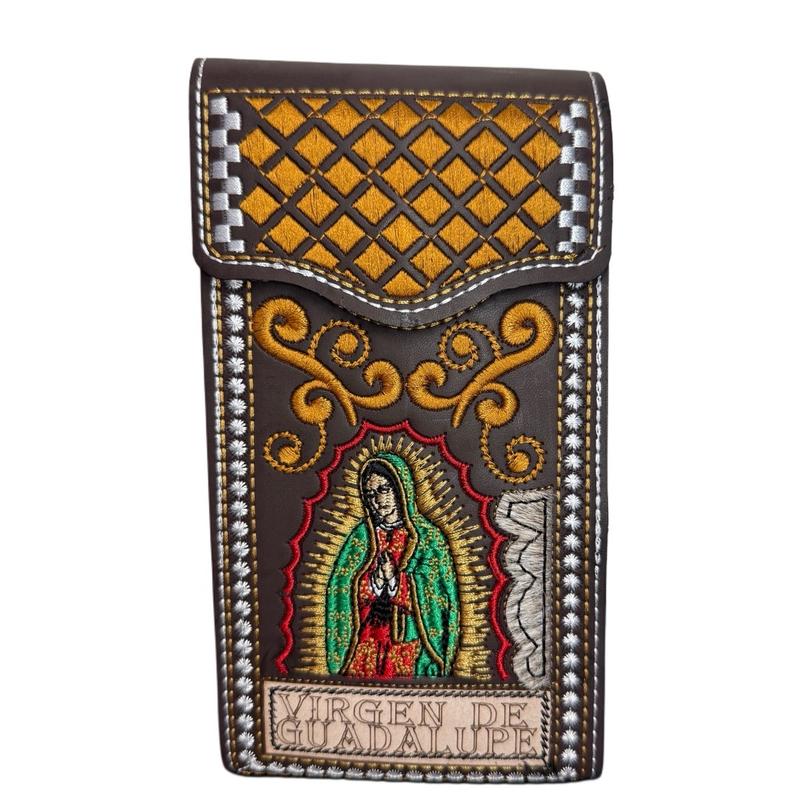 Western Leather Embroidered Cellphone Belt Case, Funda de Cellular Vaquera