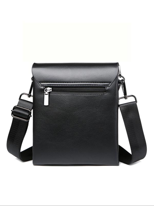 Men's Business Fashion PU Leather Crossbody Bag, Embossed Shoulder Bag for Work & Daily Used, Casual Trendy Versatile High-quality Daily Commuting Bag