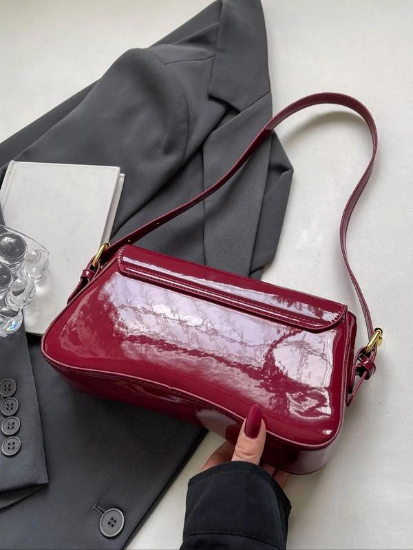 Women's Elegant Solid Color Shoulder Bag, Fashionable PU Leather Crossbody Bag for Daily Used, Casual Trendy Versatile High-quality Daily Commuting Bag