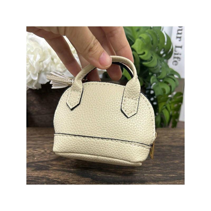 FASHION C   Mini Bag Charim Keychain For Tote Bag,Coin Purse Pu Leather Key Chain Small Change Purse For Women Pouch Mini Makeup Bag Cute Zipper Coin Purse Small Wallets  Ideal For Lip Balm, Cards, And Headphones