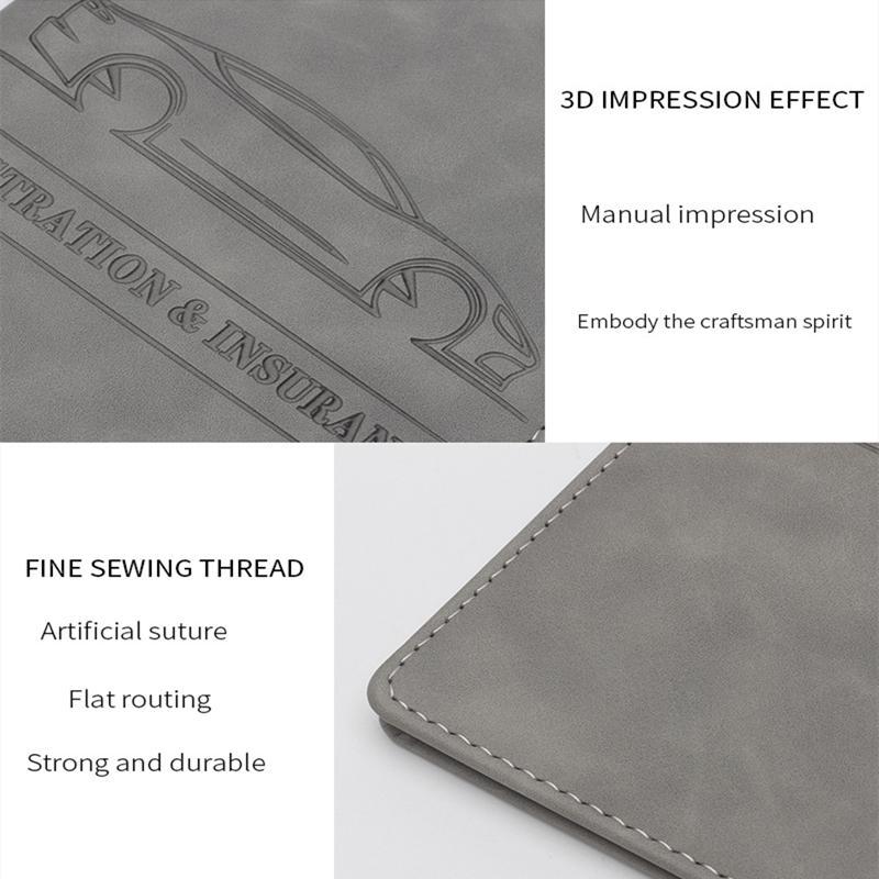 Car Registration and Insurance Holder, Multi-function Driving License Case, PU Leather Car Insurance Card Holder, Car Interior Accessories