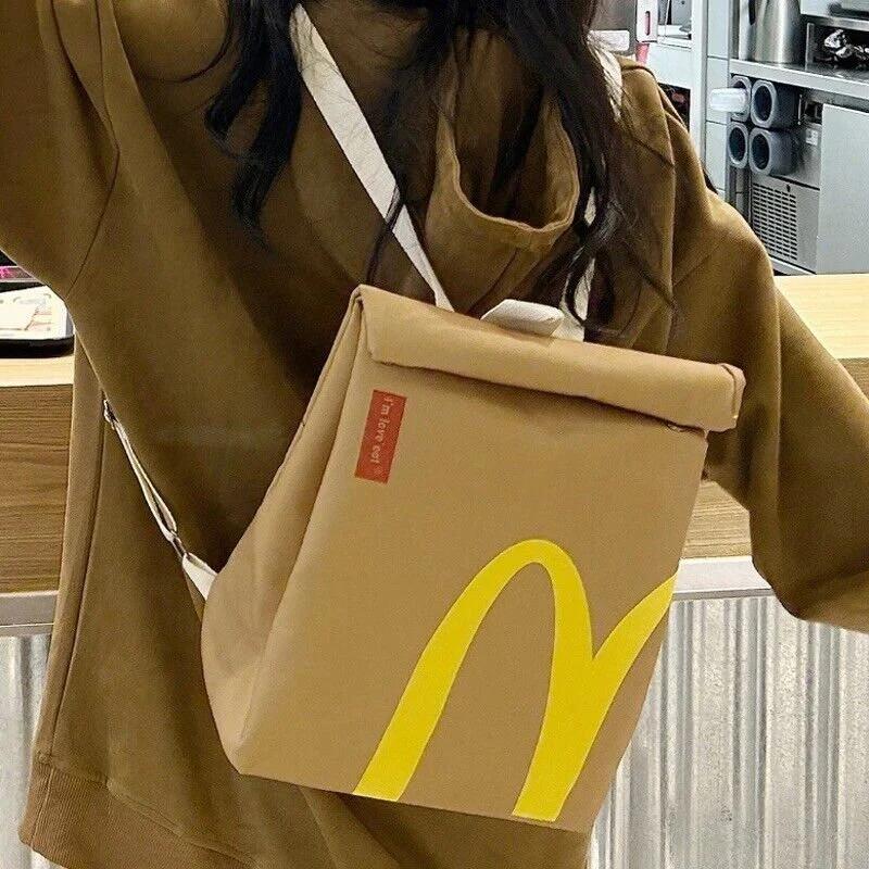 Crossbody Bag McDonald's Canvas Bag Large Capacity Messenger Bags for Students Girls Boys Fashion Funny