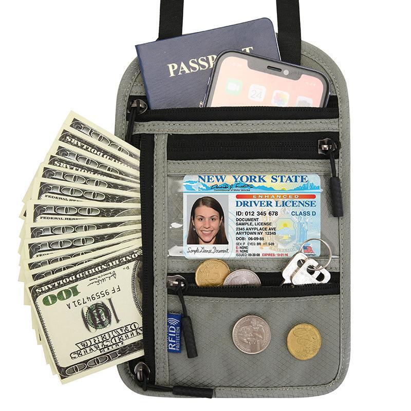 Multifunctional Travel Passport Bag, Outdoor Passport Storage Bag, RFID Shoulder Storage Bag, Travel Document Holder, Travel Essentials