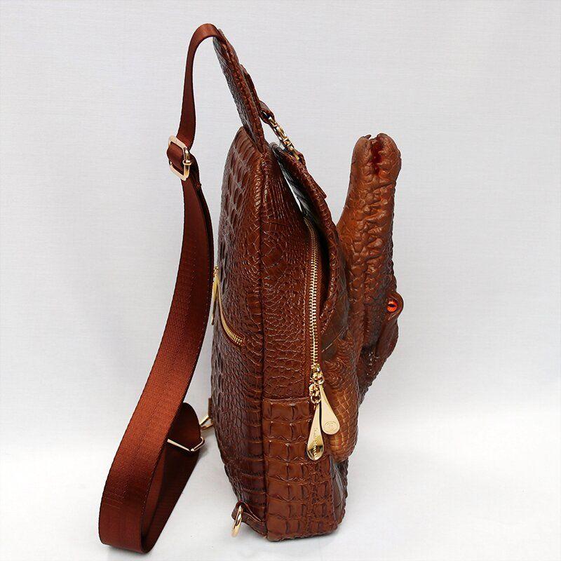 Crocodile Sponge Leather Chest Bag Unisex Crossbody Bag 2024 Bags Casual Trend