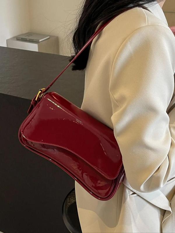 Women's Elegant Solid Color Shoulder Bag, Fashionable PU Leather Crossbody Bag for Daily Used, Casual Trendy Versatile High-quality Daily Commuting Bag