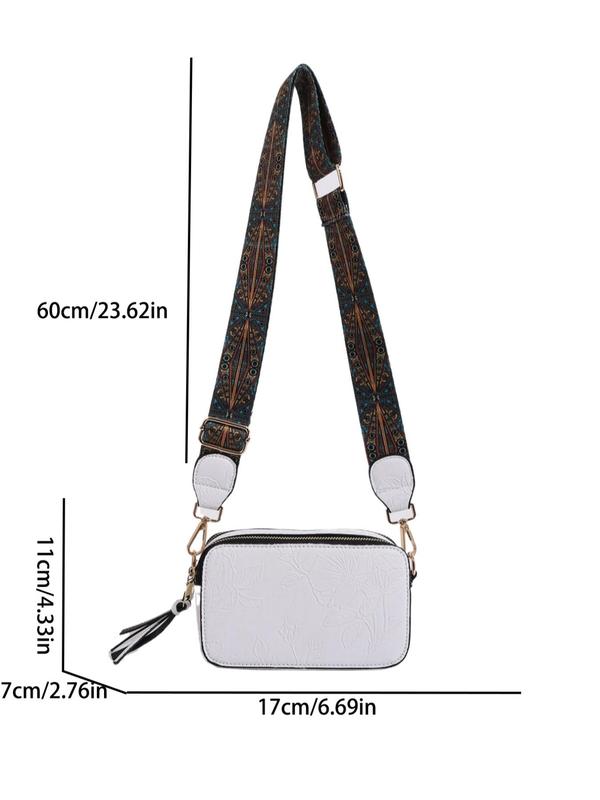 Women's Fashionable Floral Pattern Crossbody Bag, Casual PU Leather Zipper Shoulder Bag for Daily Used, Trendy Versatile High-quality Daily Commuting Bag