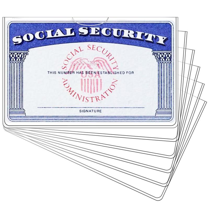 6 Pack Social Security Card Holder Social Security Card Protector Sleeve